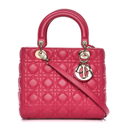 Christian Dior Lambskin Cannage Medium Lady Dior Pink 1 of 14