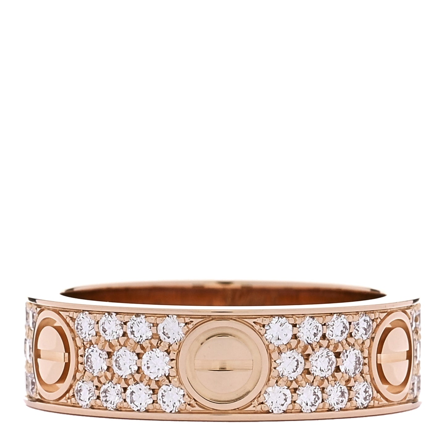 18K Pink Gold Diamond 6.5mm LOVE Paved Ring 60 9