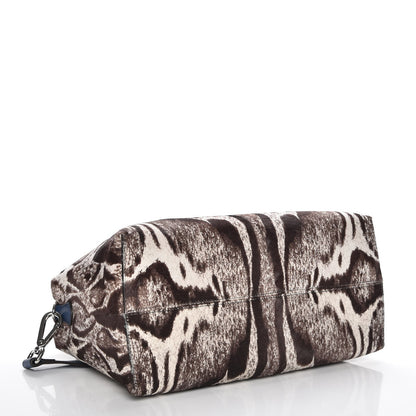 Fendi Calf Hair Vitello Dolce Leopard Print Large By The Way Boston Bag White Black Blue Cilegia 4 of 7
