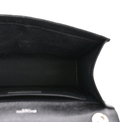 Saint Laurent Grain De Poudre Textured Mixed Matelasse Triquilt Medium Monogram Satchel Black 5 of 12