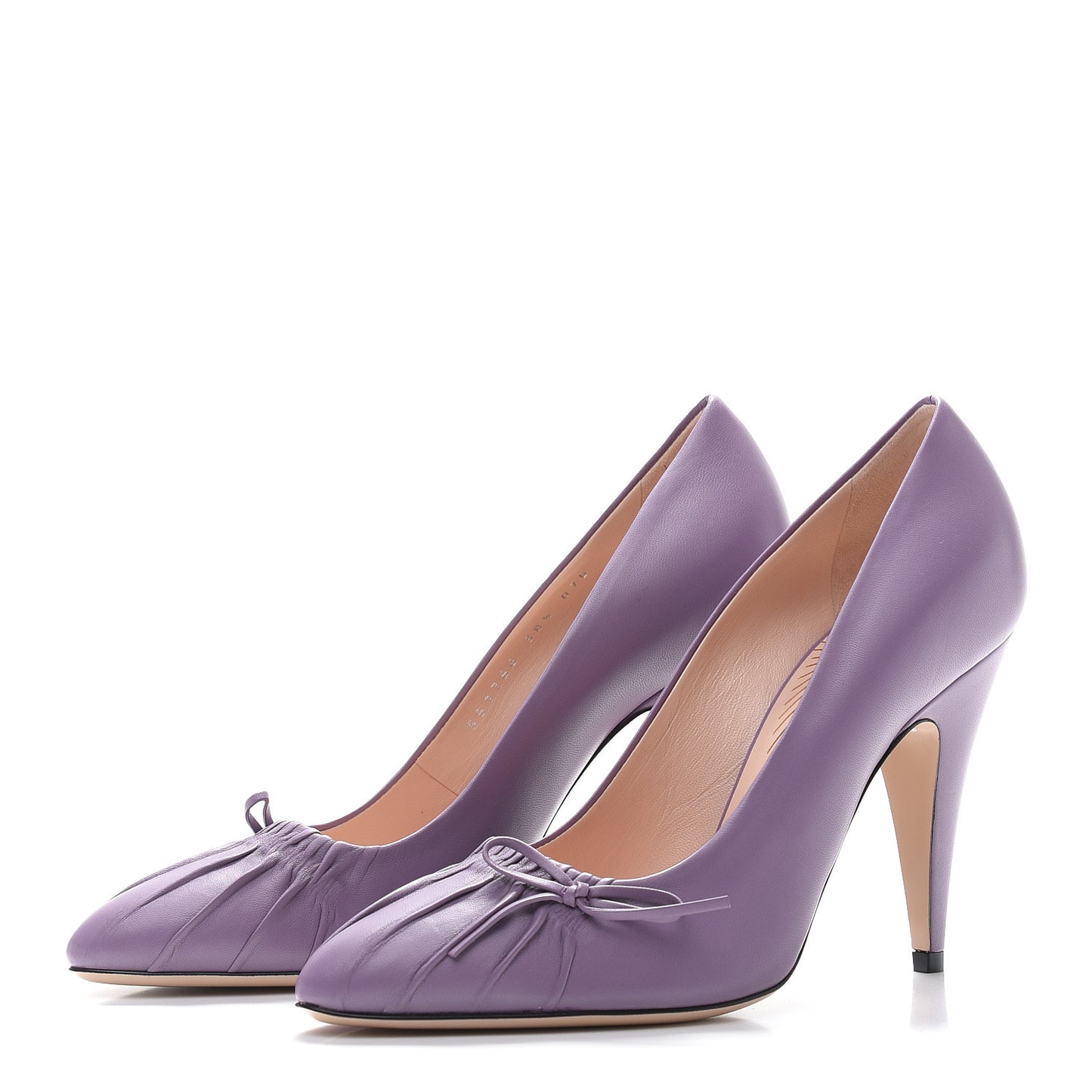 Nappa Bow High Heel Pumps 38.5 New Lavender