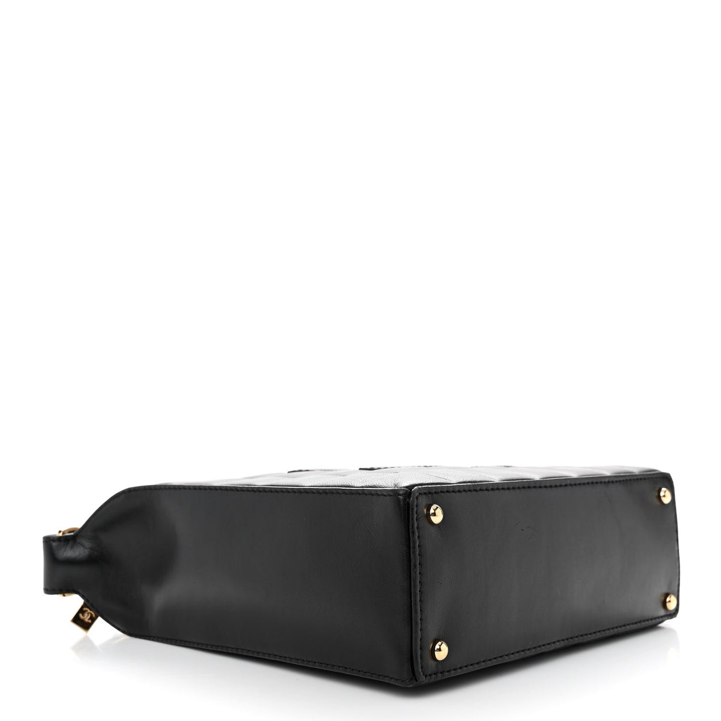Lambskin Quilted Small Chocolate Bar Shoulder Bag Black