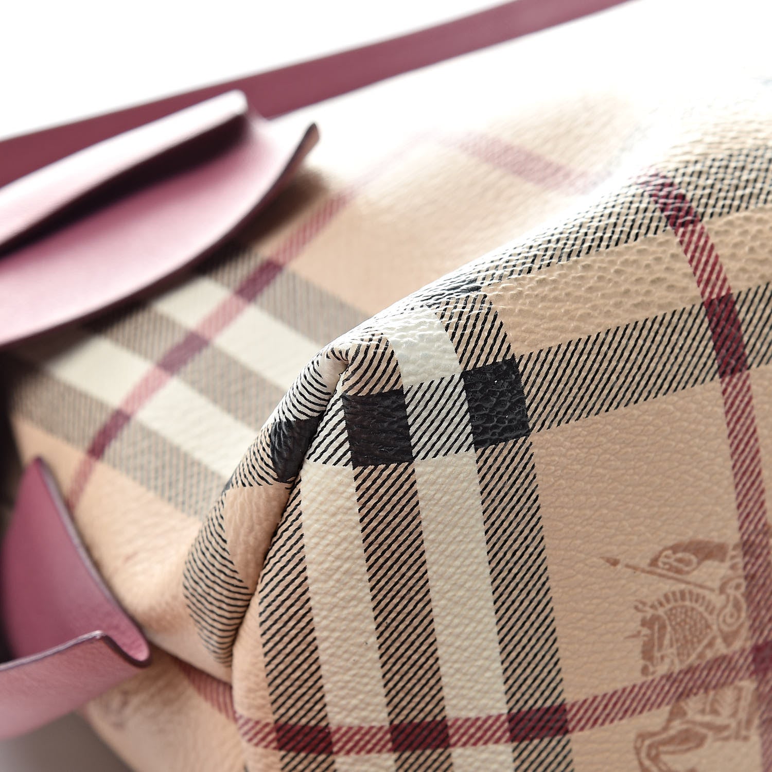 Burberry Haymarket Check Bow Tie Crossbody Clutch Bag Pink 12 of 14