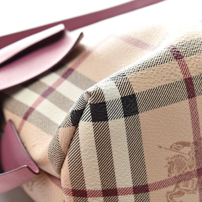 Burberry Haymarket Check Bow Tie Crossbody Clutch Bag Pink 12 of 14