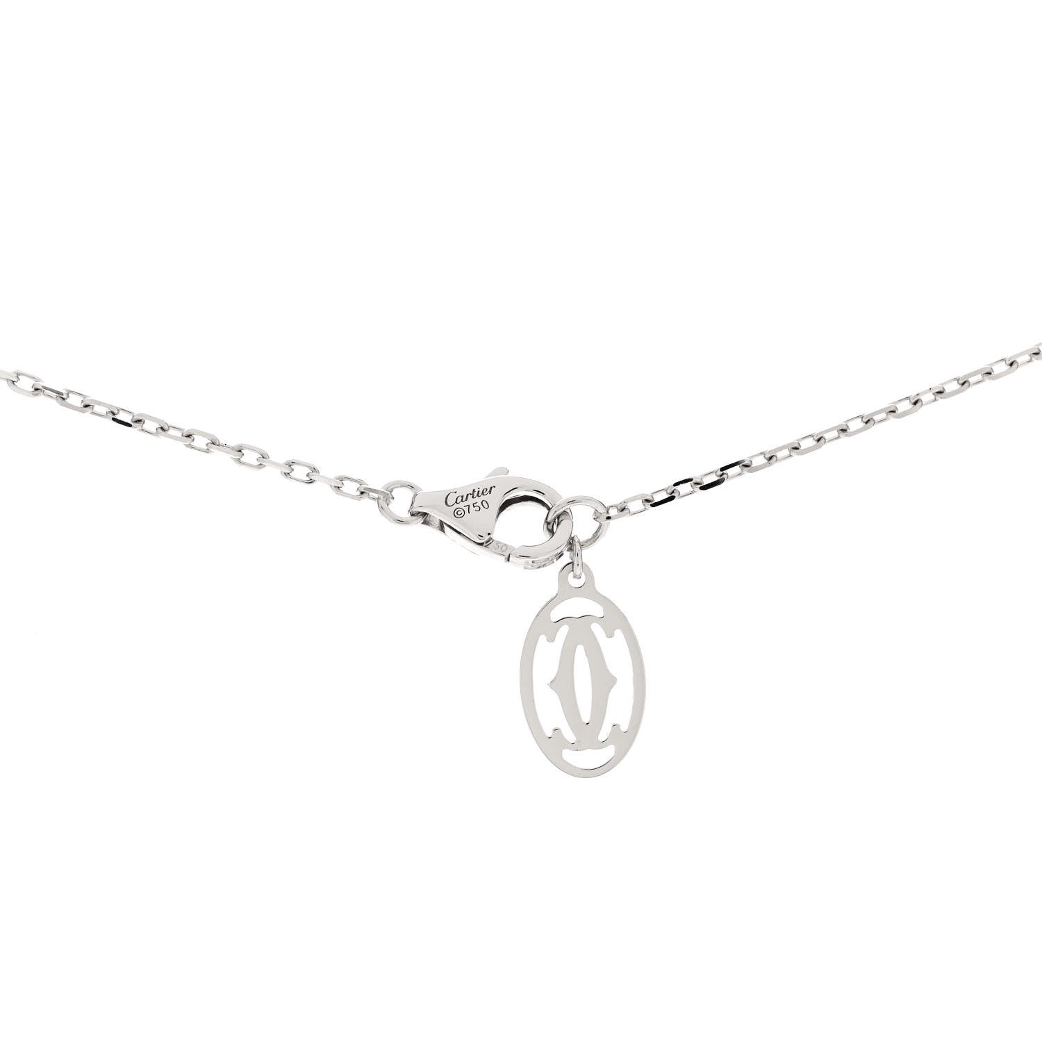 Cartier 18K White Gold Diamond D'Amour Heart Pendant Necklace 4 of 5