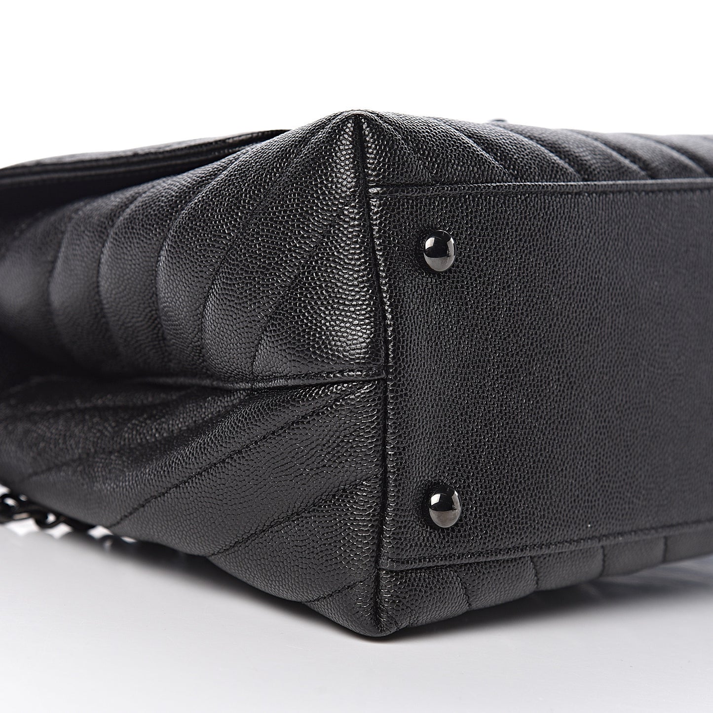 Caviar Chevron Quilted Small Coco Handle Flap So Black
