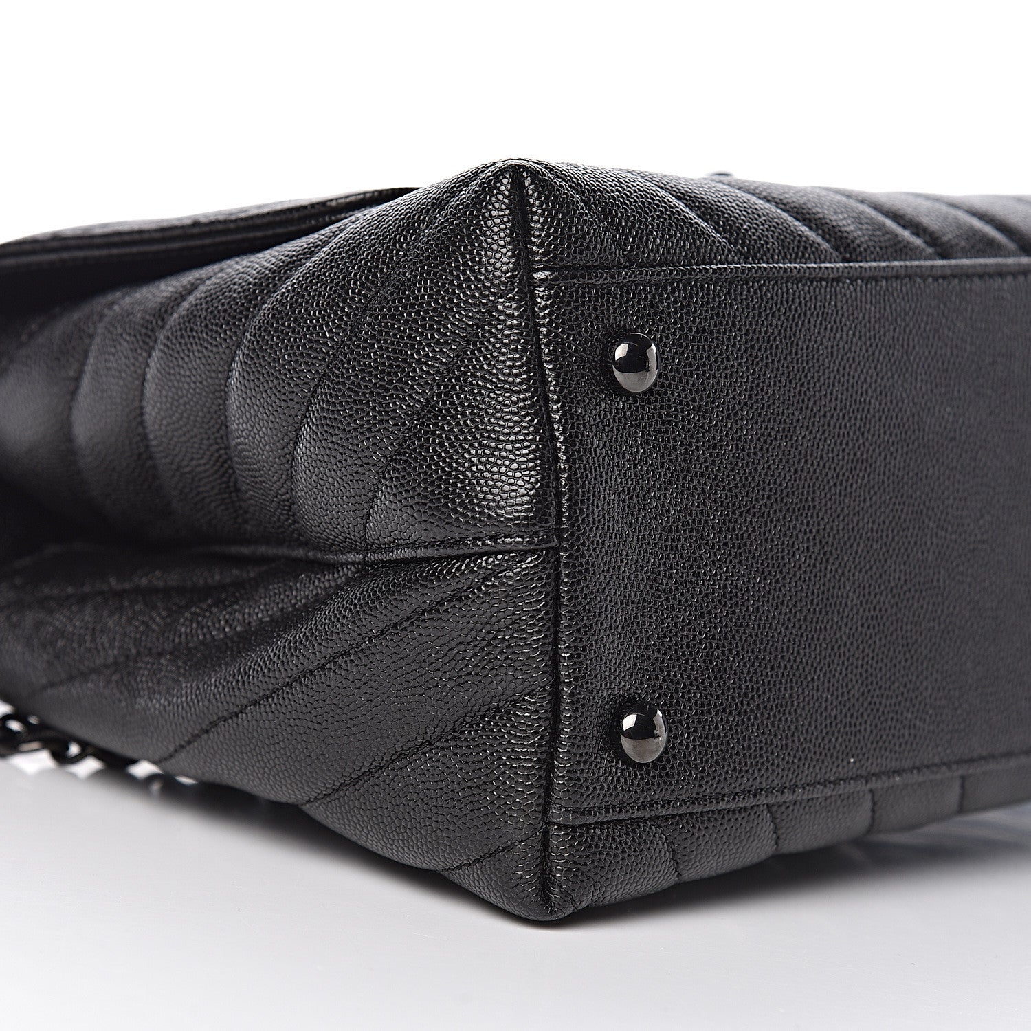 Chanel Caviar Chevron Quilted Small Coco Handle Flap So Black 6 of 11