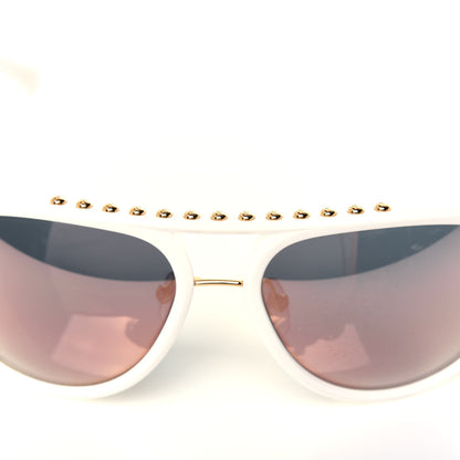 Louis Vuitton Acetate Aviator Serpico Studded Sunglasses Z2357W White 7 of 9