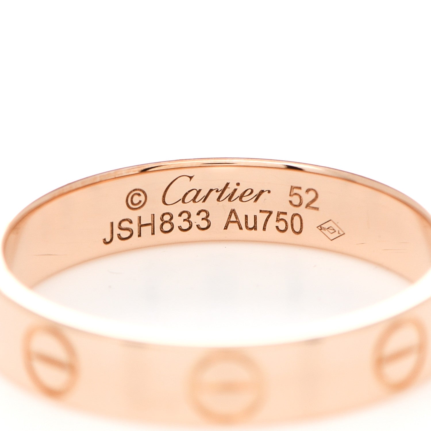 Cartier 18K Pink Gold 3.5mm LOVE Wedding Band Ring 52 6 4 of 5
