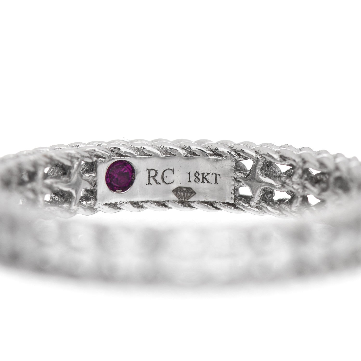 Roberto Coin 18K White Gold Diamond Symphony Princess Band Ring 53 6.5 4 of 4