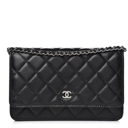Chanel Lambskin Quilted Wallet On Chain WOC Black 1 of 14