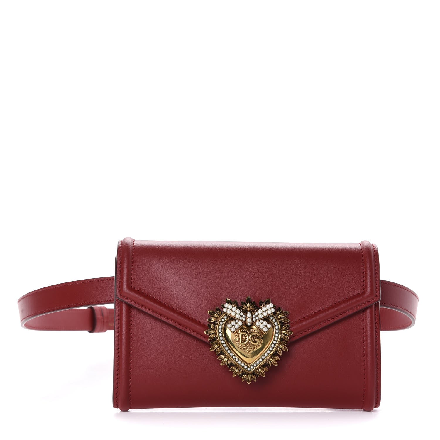 Dolce & Gabbana Agnello Vitello Devotion Belt Bag 85 34 Red 1 of 11
