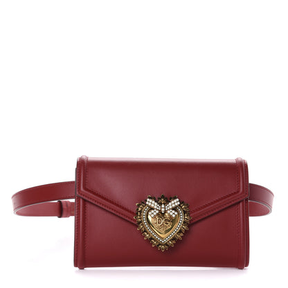 Dolce & Gabbana Agnello Vitello Devotion Belt Bag 85 34 Red 1 of 11