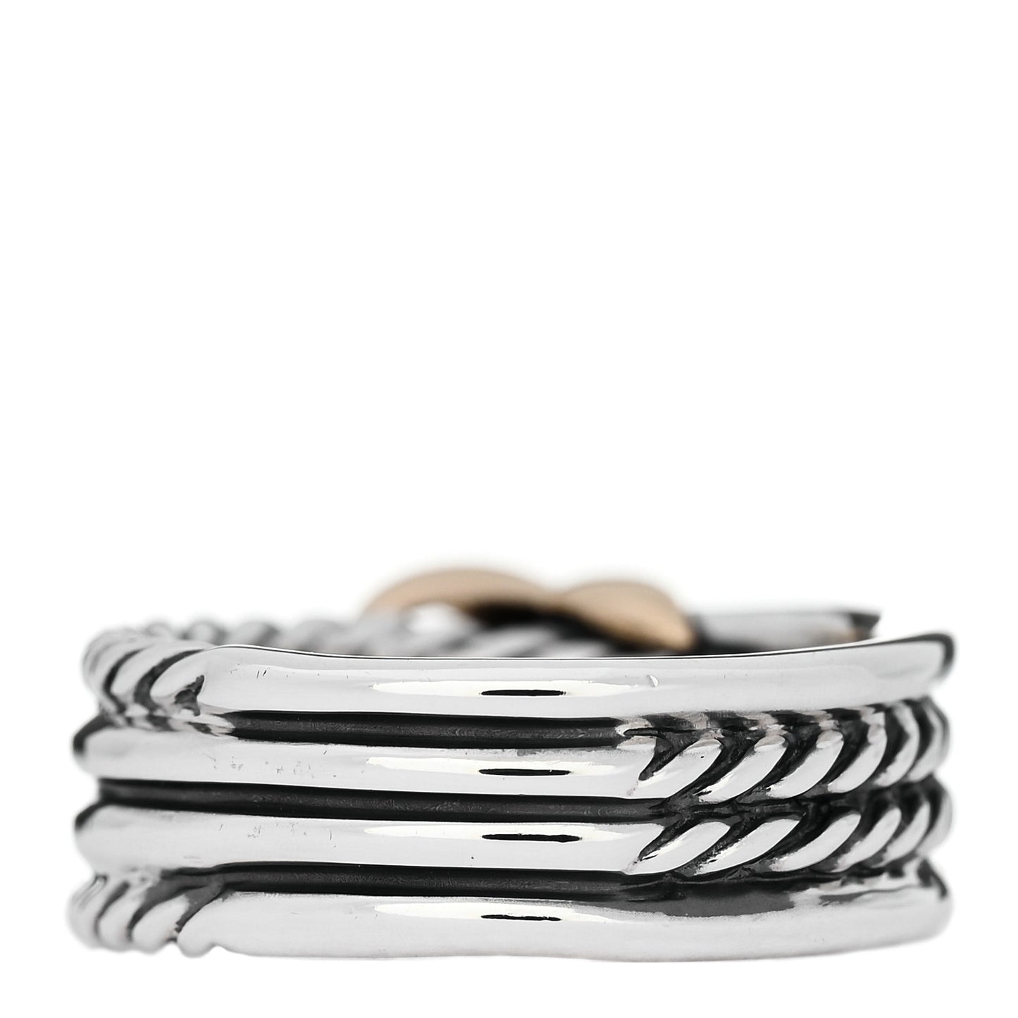 Sterling Silver 18K Yellow Gold 6mm X Crossover Ring 47 4