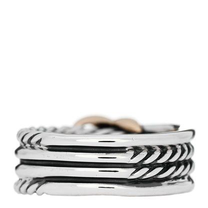 David Yurman Sterling Silver 18K Yellow Gold 6mm X Crossover Ring 47 4 2 of 4