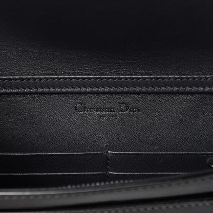 Christian Dior Metallic Patent Micro-Cannage Diorama Wallet on Chain Pouch Onyx Black 8 of 9