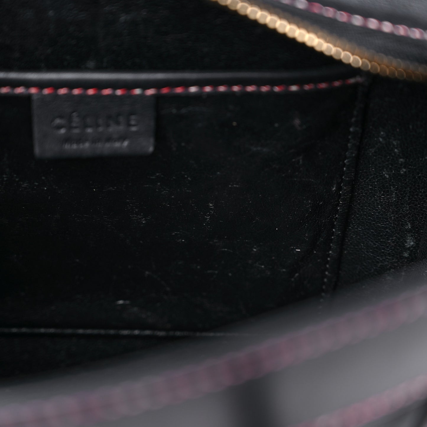 Shiny Smooth Calfskin Stitched Nano Luggage Black Multicolor