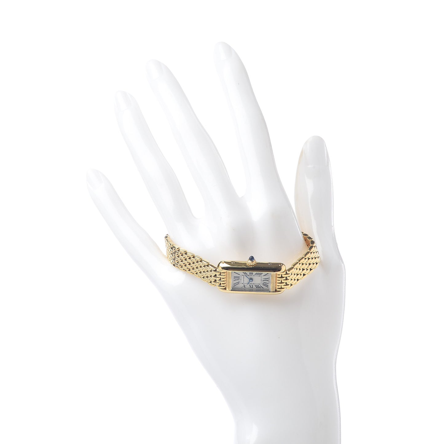 18K Yellow Gold 14mm Tank Allongee Quartz Watch