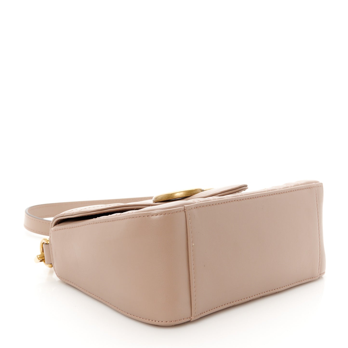 Calfskin Matelasse Mini GG Marmont Top Handle Shoulder Bag Porcelain Rose