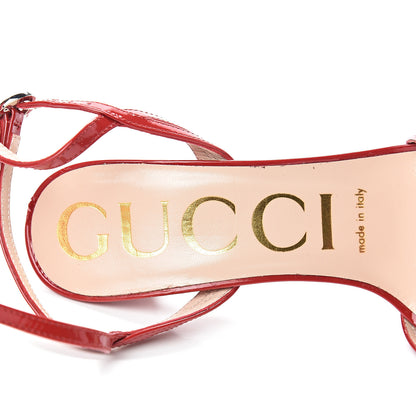 Gucci Patent Strappy Sandals 36.5 Red 6 of 8