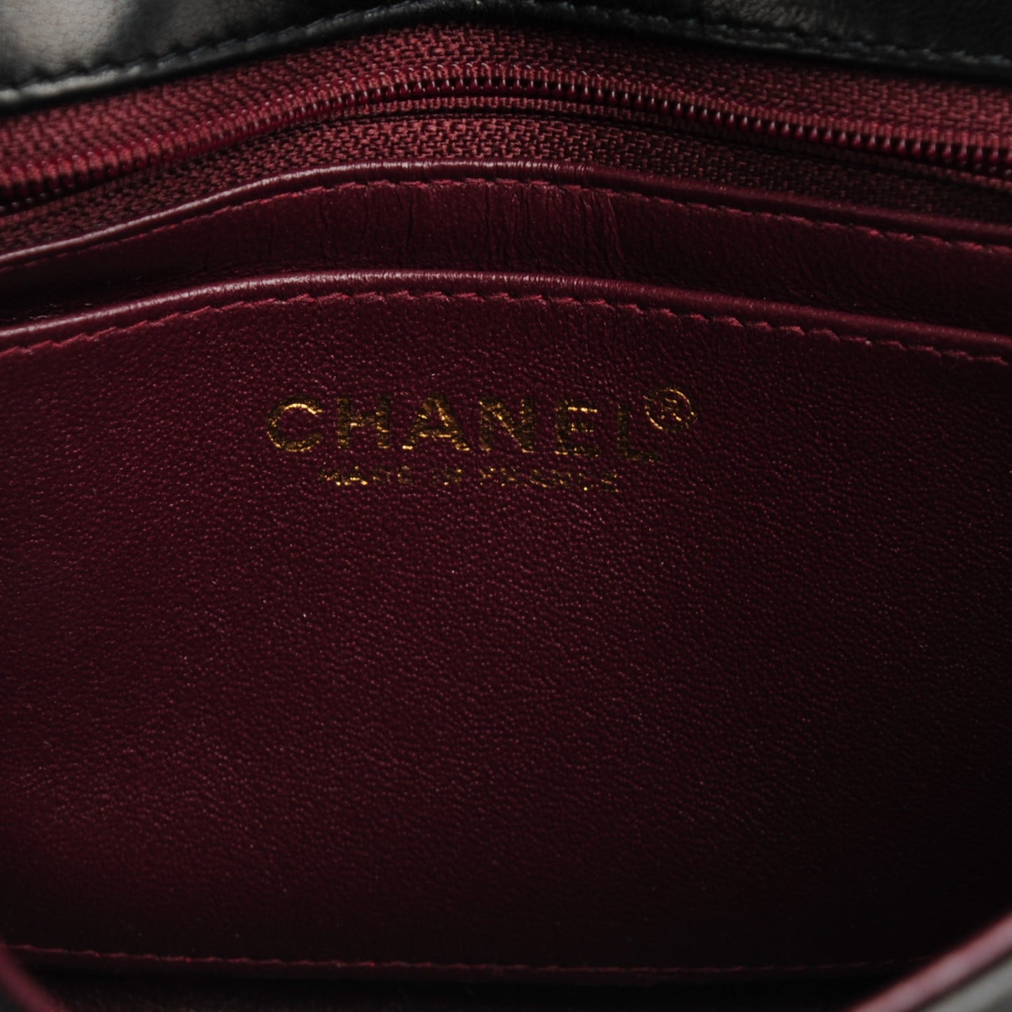 Lambskin Quilted Mini Square Flap Black