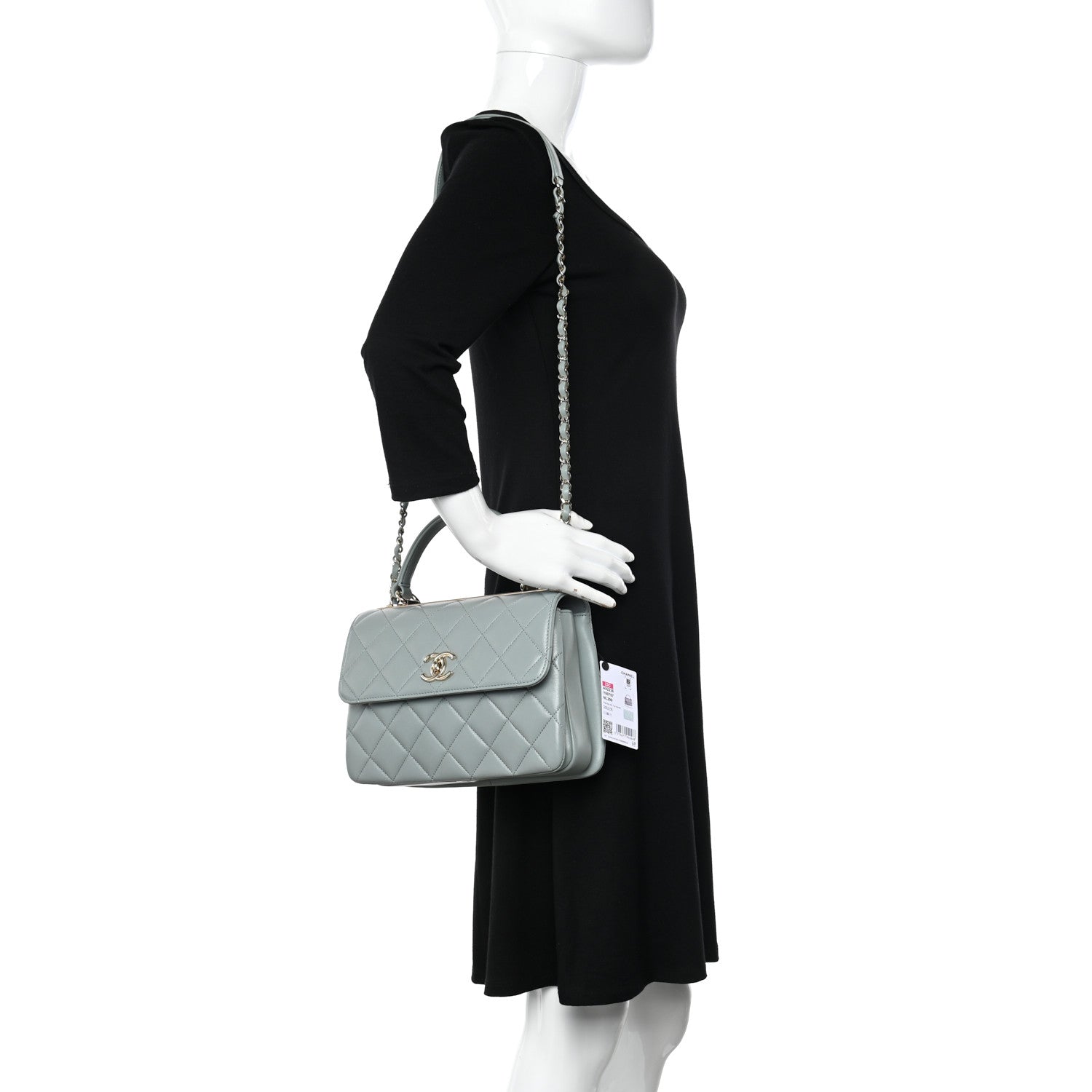 Chanel Lambskin Quilted Small Trendy CC Dual Handle Flap Bag Grey 2 of 10