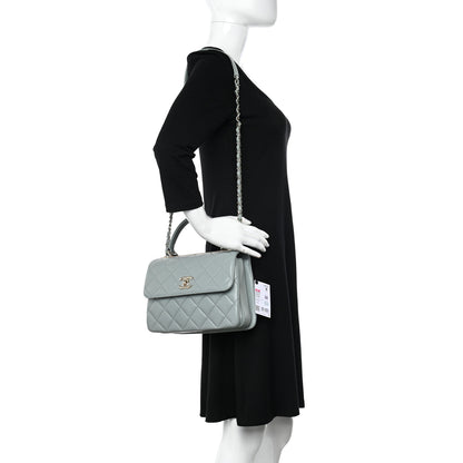 Chanel Lambskin Quilted Small Trendy CC Dual Handle Flap Bag Grey 2 of 10