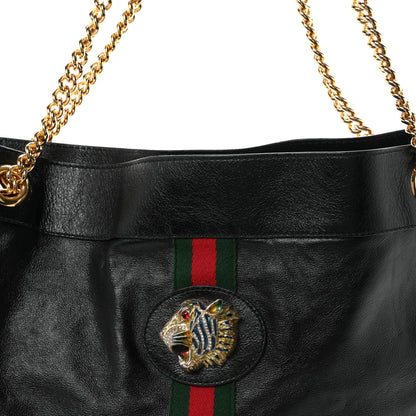 Gucci Calfskin Large Rajah Chain Tote Black 8 of 10