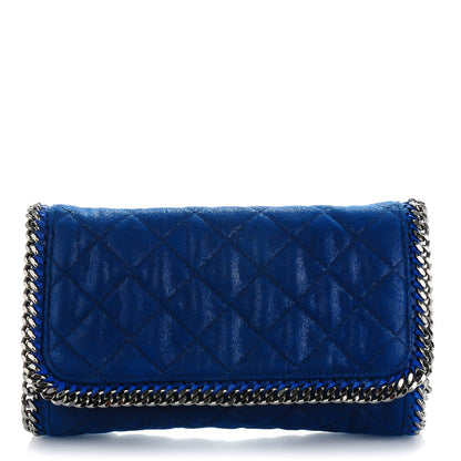 Stella McCartney Shaggy Deer Quilted Falabella Clutch Blue 1 of 8