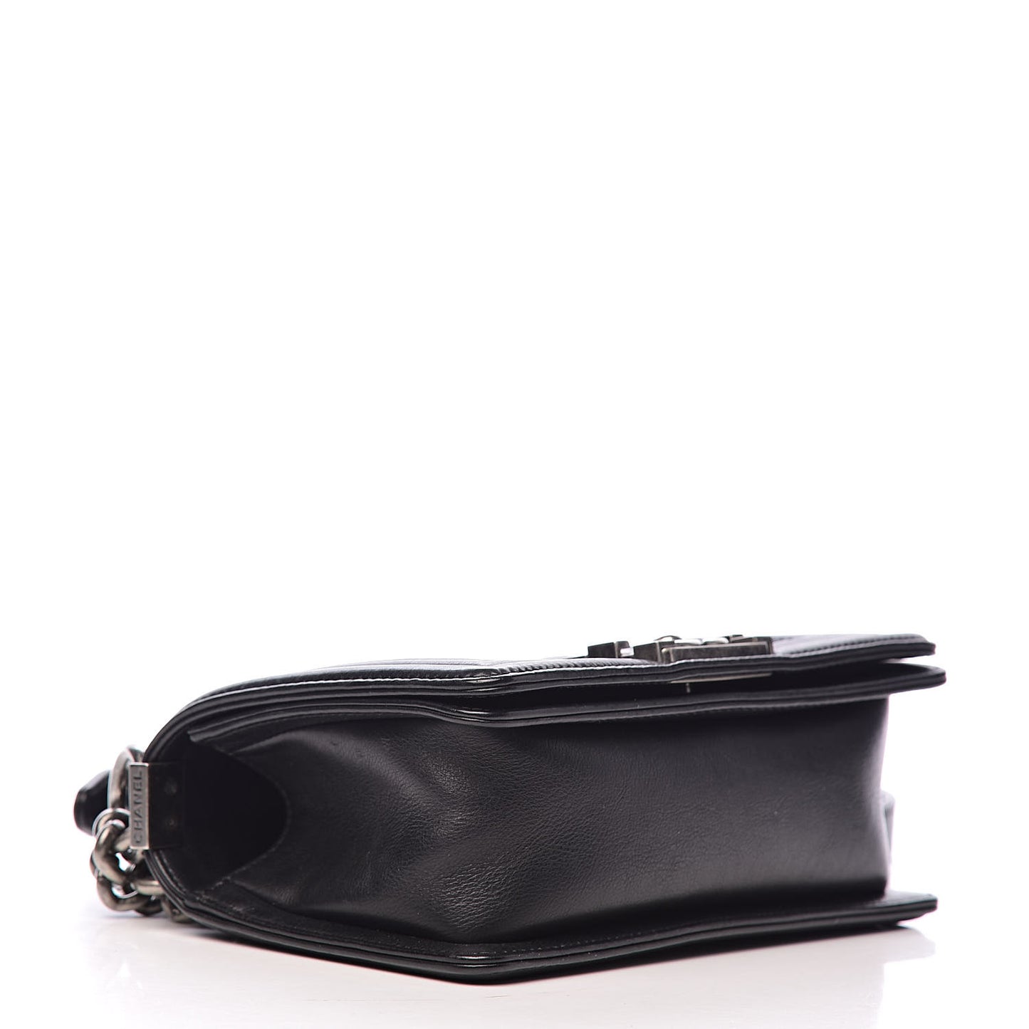 Calfskin Quilted Small Boy Flap Black