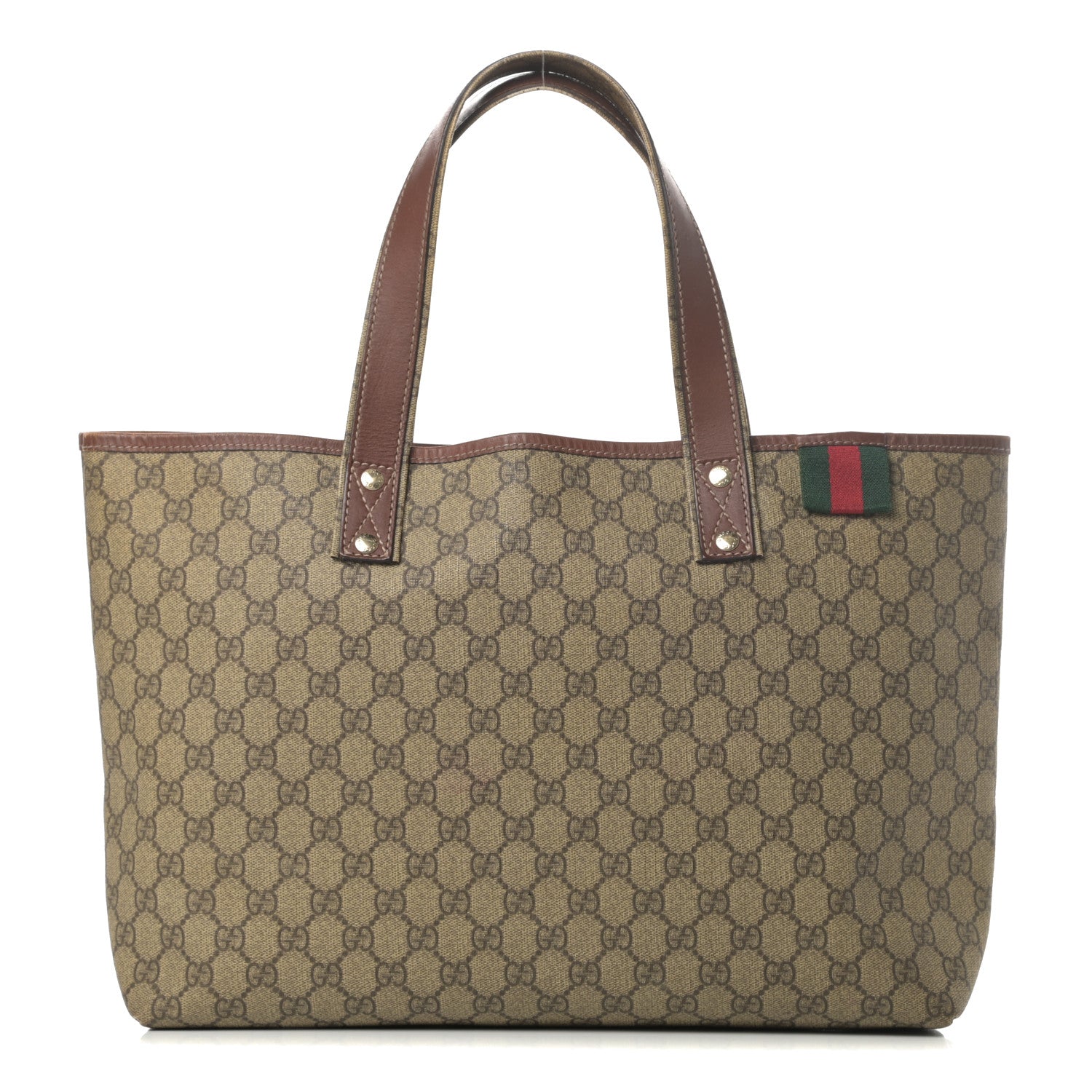 Gucci GG Plus Monogram Medium Signature Web Loop Tote Brown 1 of 17