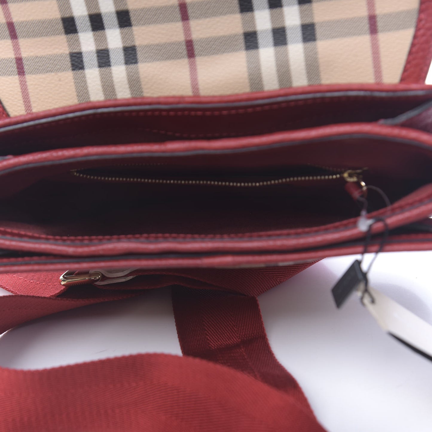 Haymarket Check Messenger Military Red White