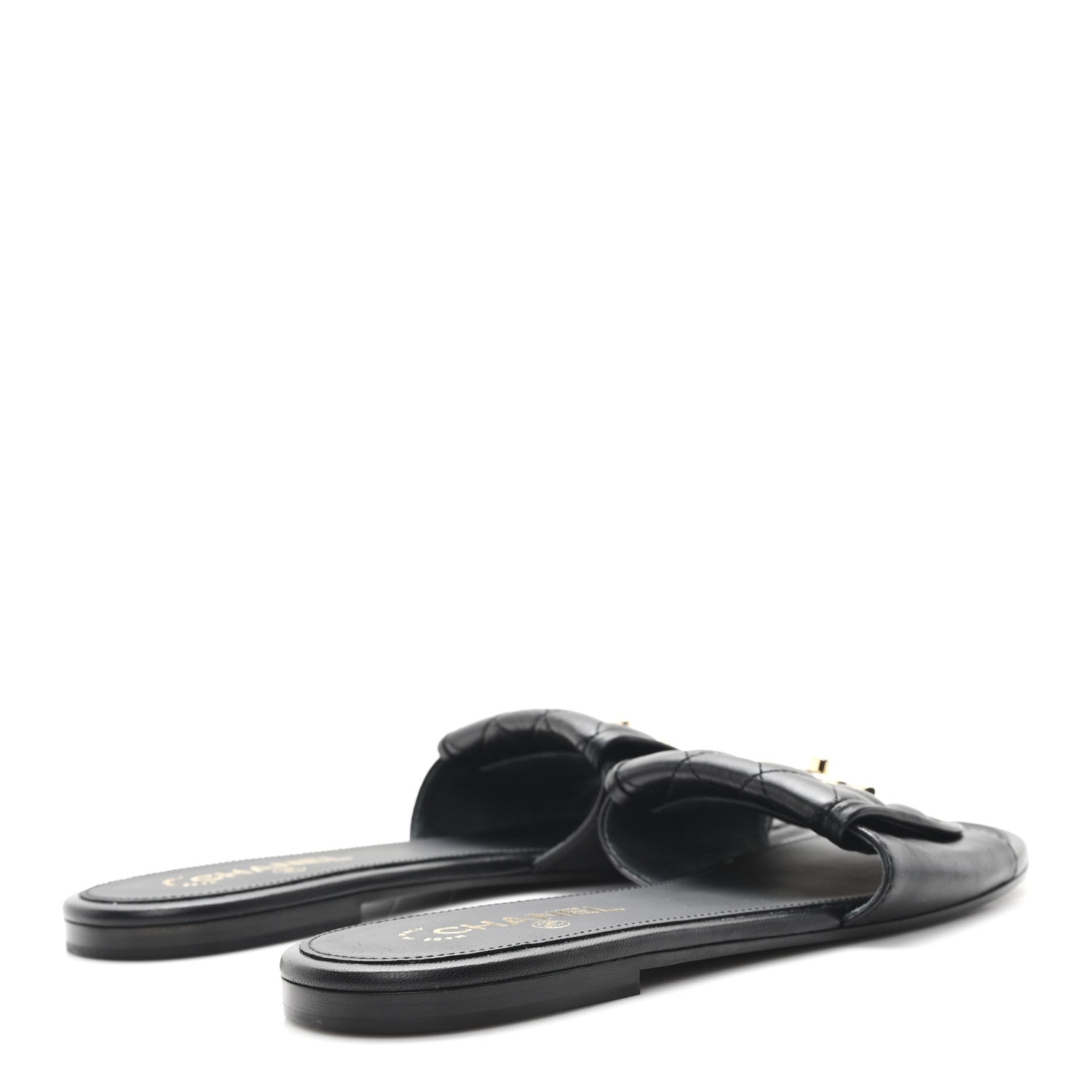 Chanel Lambskin Quilted CC Turnlock Sandals 41 Black 5 of 9