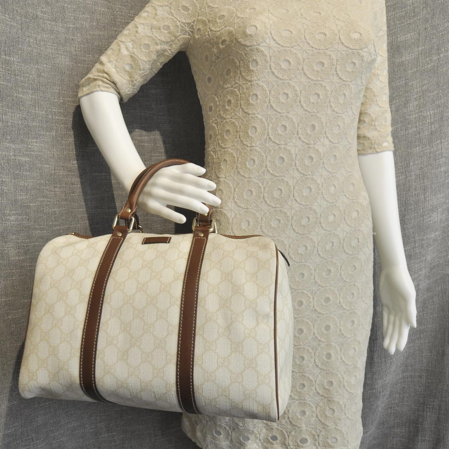 Gucci Monogram Medium Joy Boston Light Brown 2 of 8