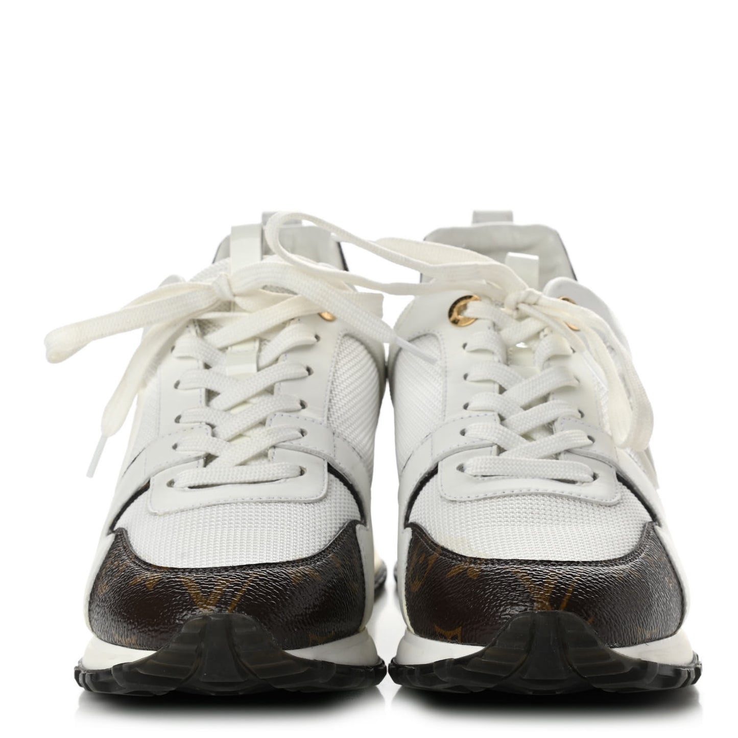Calfskin Monogram Run Away Sneakers 38 White