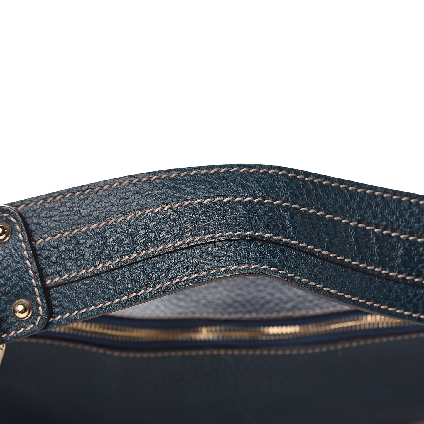 Calfskin Half Moon Bamboo Ring Hobo Blue