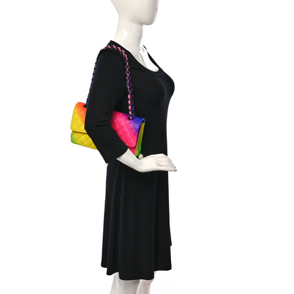 Chanel Calfskin Quilted Medium Rainbow Double Flap Multicolor 2 of 11