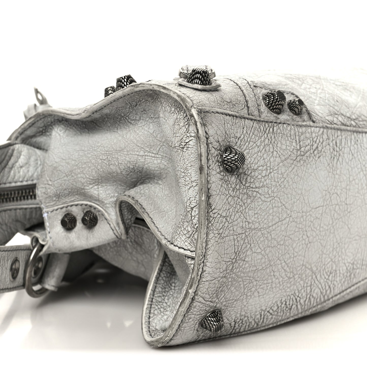 Agneau Arena Dirty Effect Arena Small Neo Cagole City Handbag Optic White