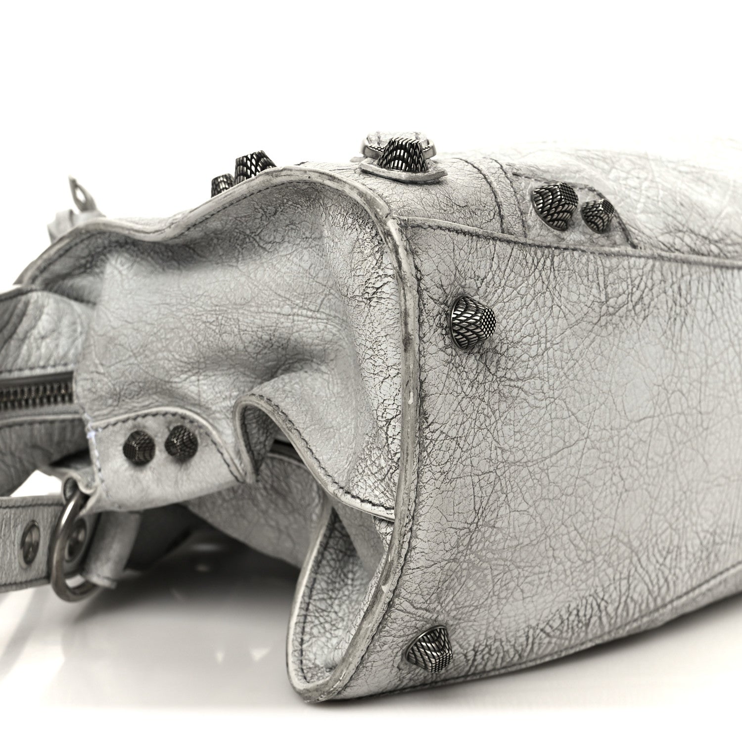 Balenciaga Agneau Arena Dirty Effect Arena Small Neo Cagole City Handbag Optic White 10 of 11
