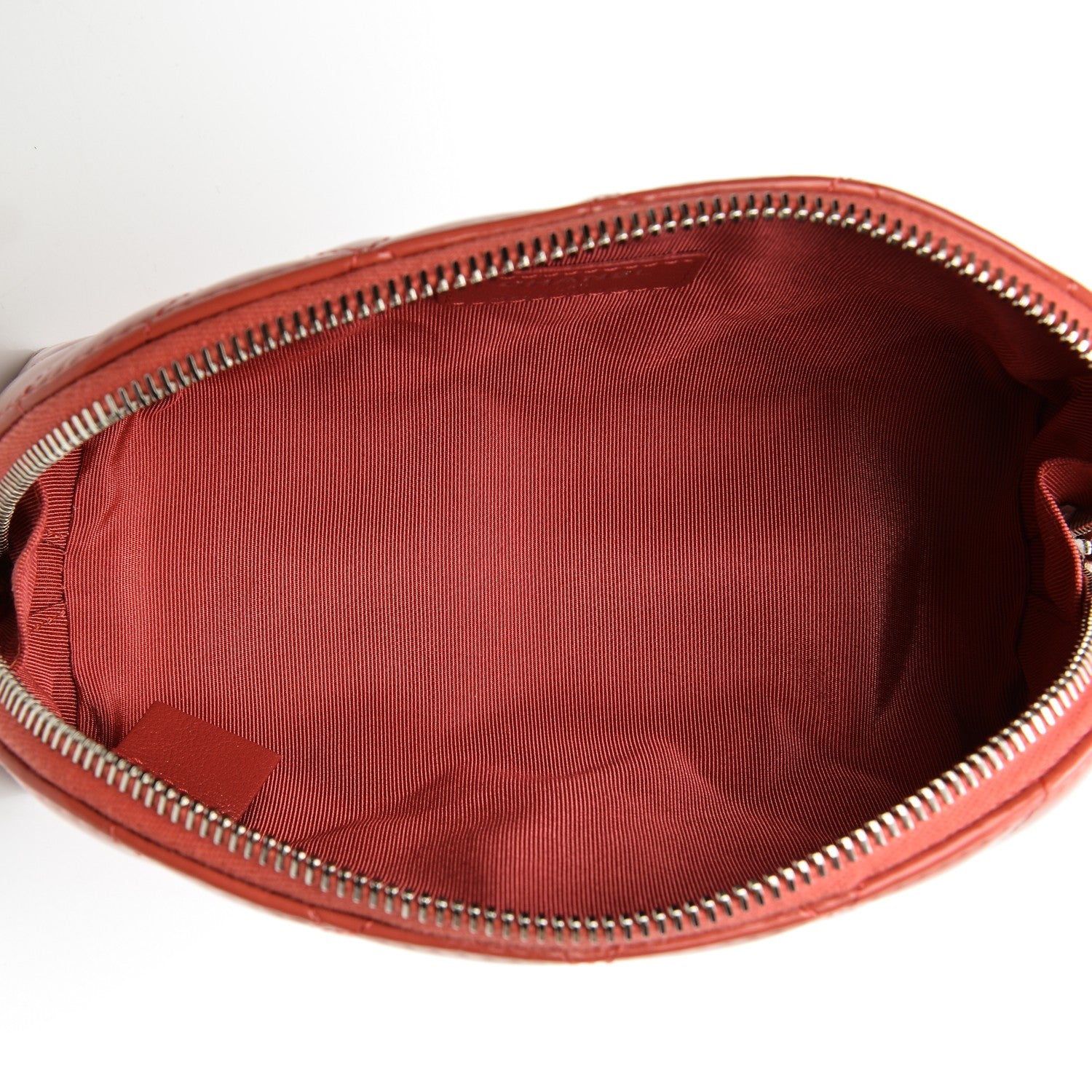 Chanel Patent Quilted Cosmetic Case Coral 5 of 8