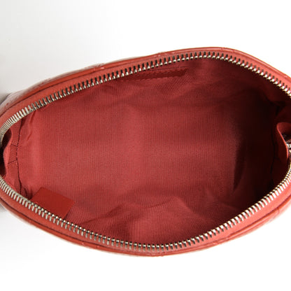 Chanel Patent Quilted Cosmetic Case Coral 5 of 8