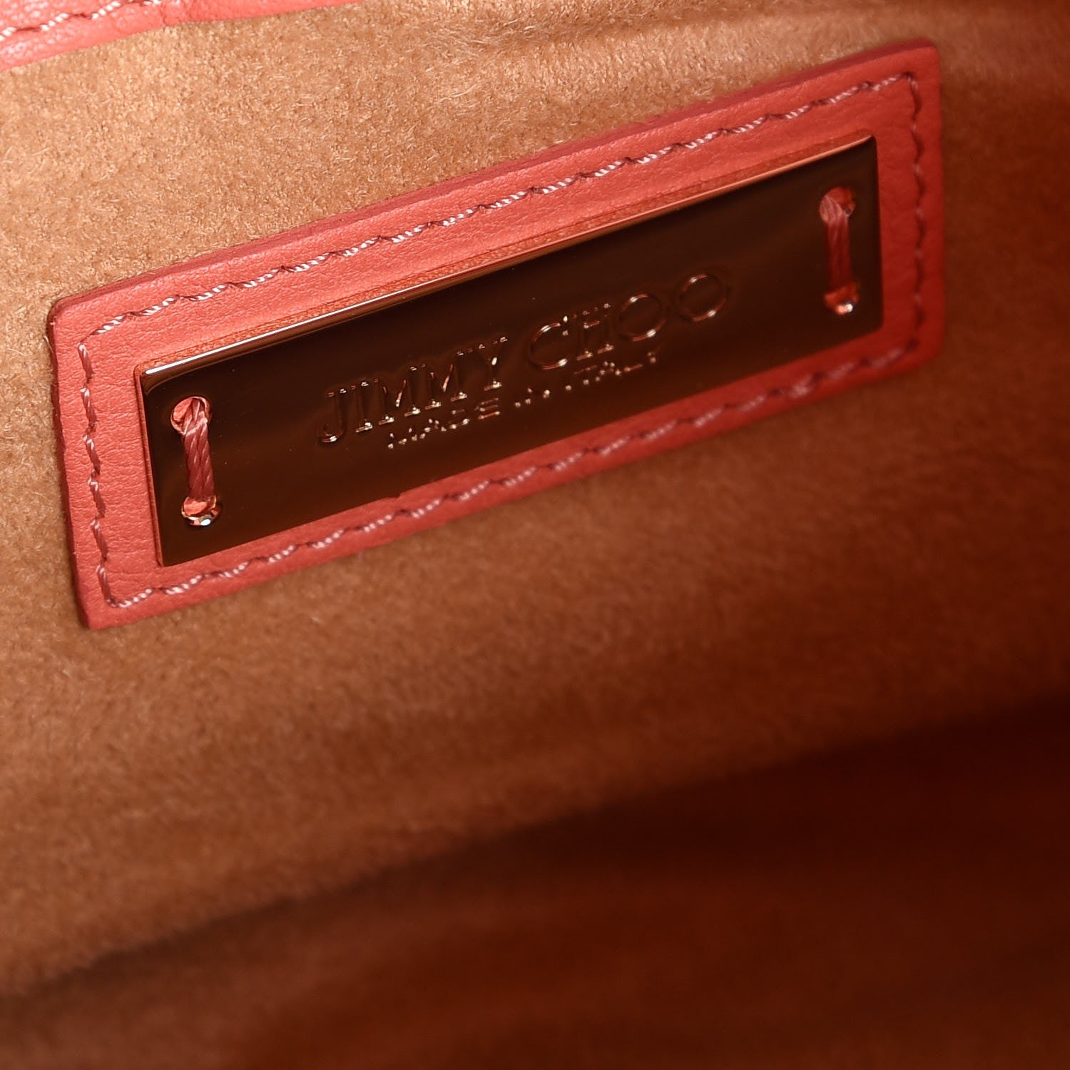 Jimmy Choo Calfskin Large Rosalie Coral 7 of 7