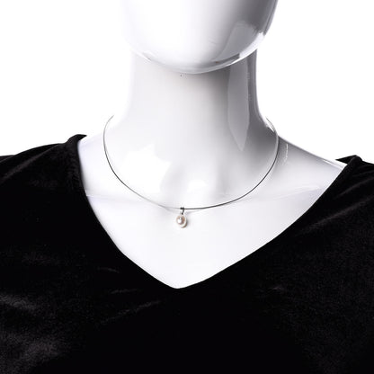Mikimoto 18K White Gold Diamond Akoya Pearl Drop Pendant Necklace 2 of 6