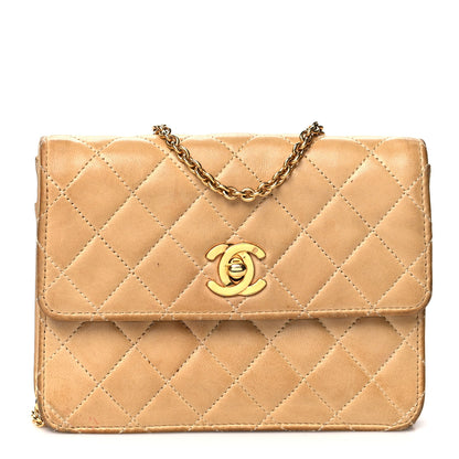 Chanel Lambskin Quilted Mini Flap Beige 1 of 17