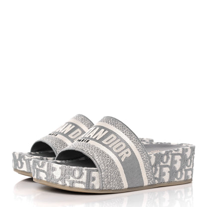 Christian Dior Oblique D-Way Platform Sandals 38 Grey Stone 3 of 8