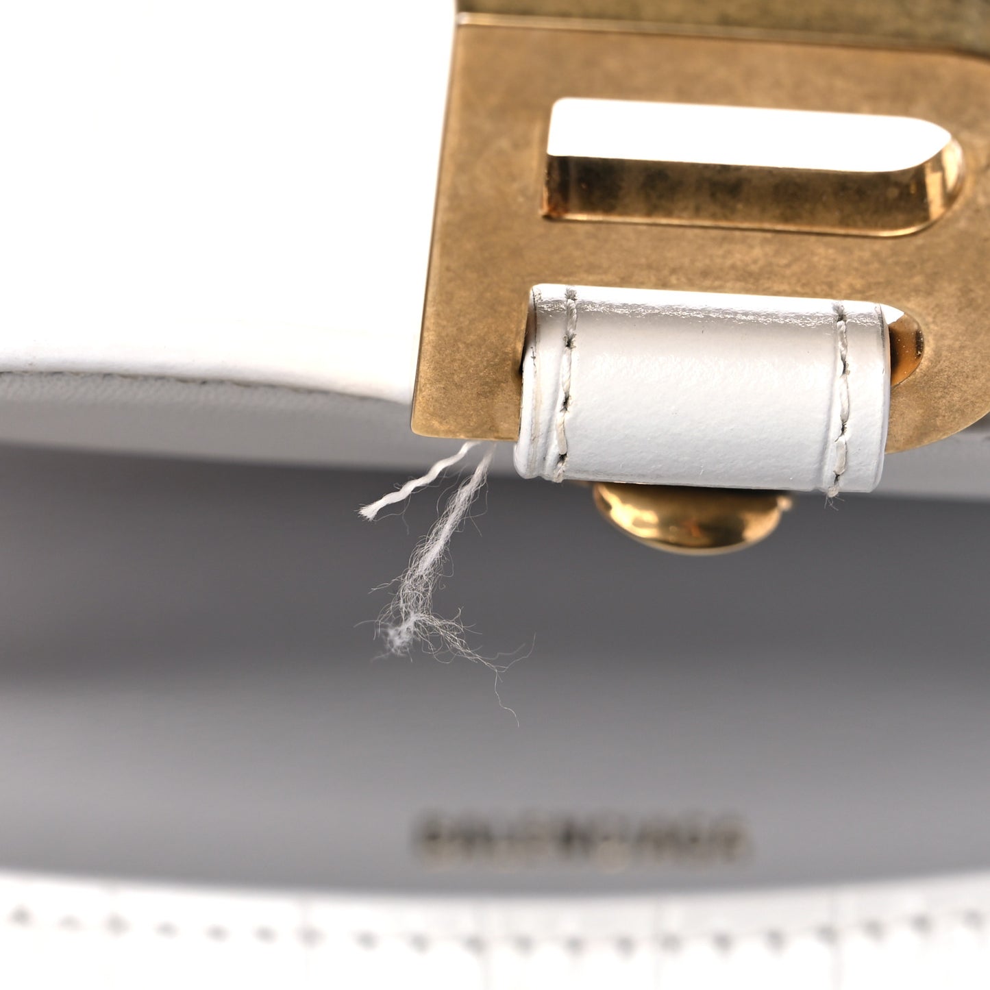 Shiny Calfskin Crocodile Embossed Hourglass Top Handle Bag XS White