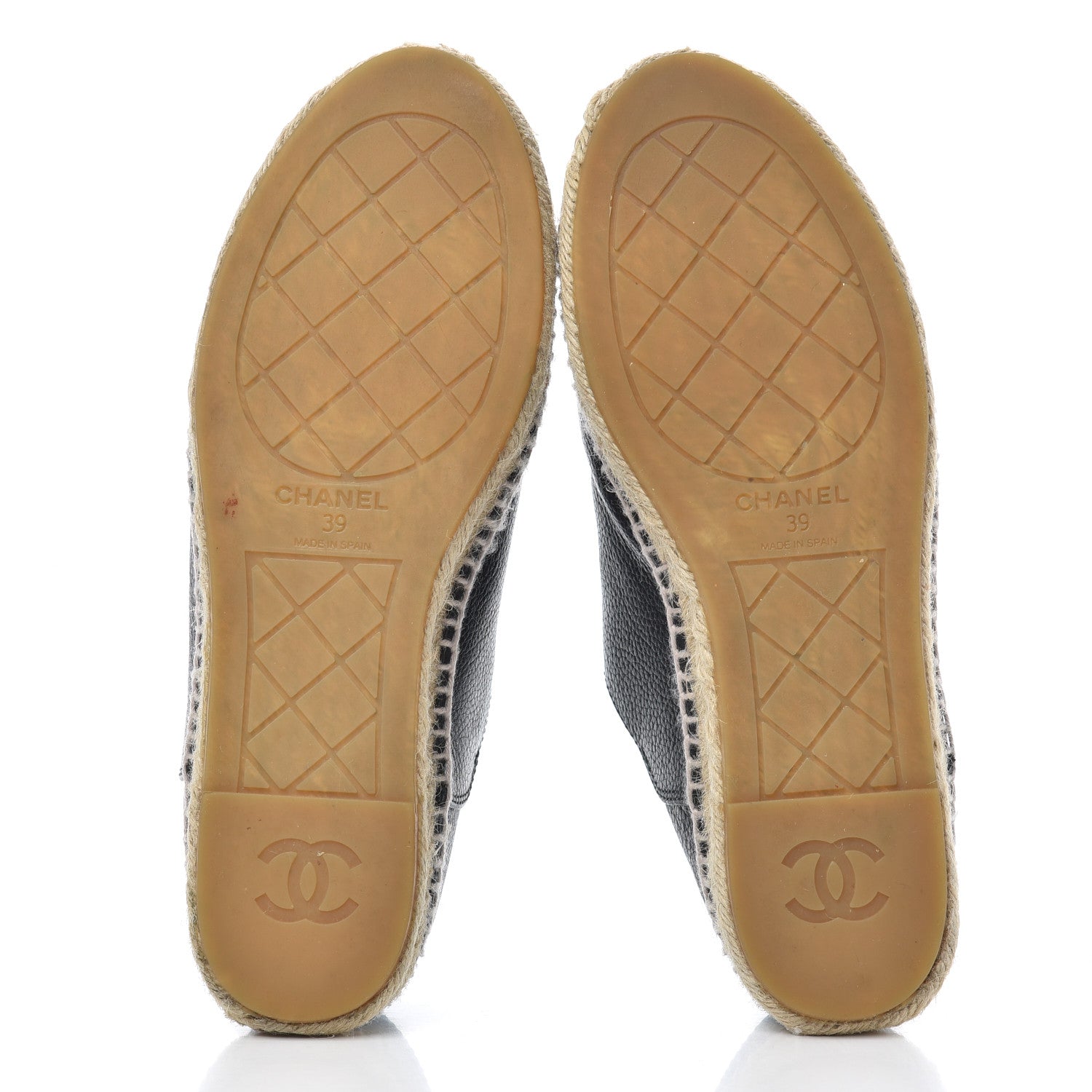 Chanel Grained Calfskin CC Espadrilles 39 Black 5 of 22
