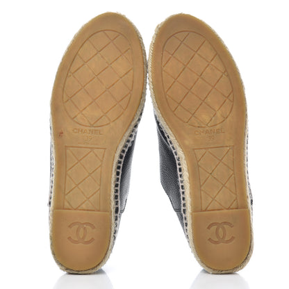 Chanel Grained Calfskin CC Espadrilles 39 Black 5 of 22