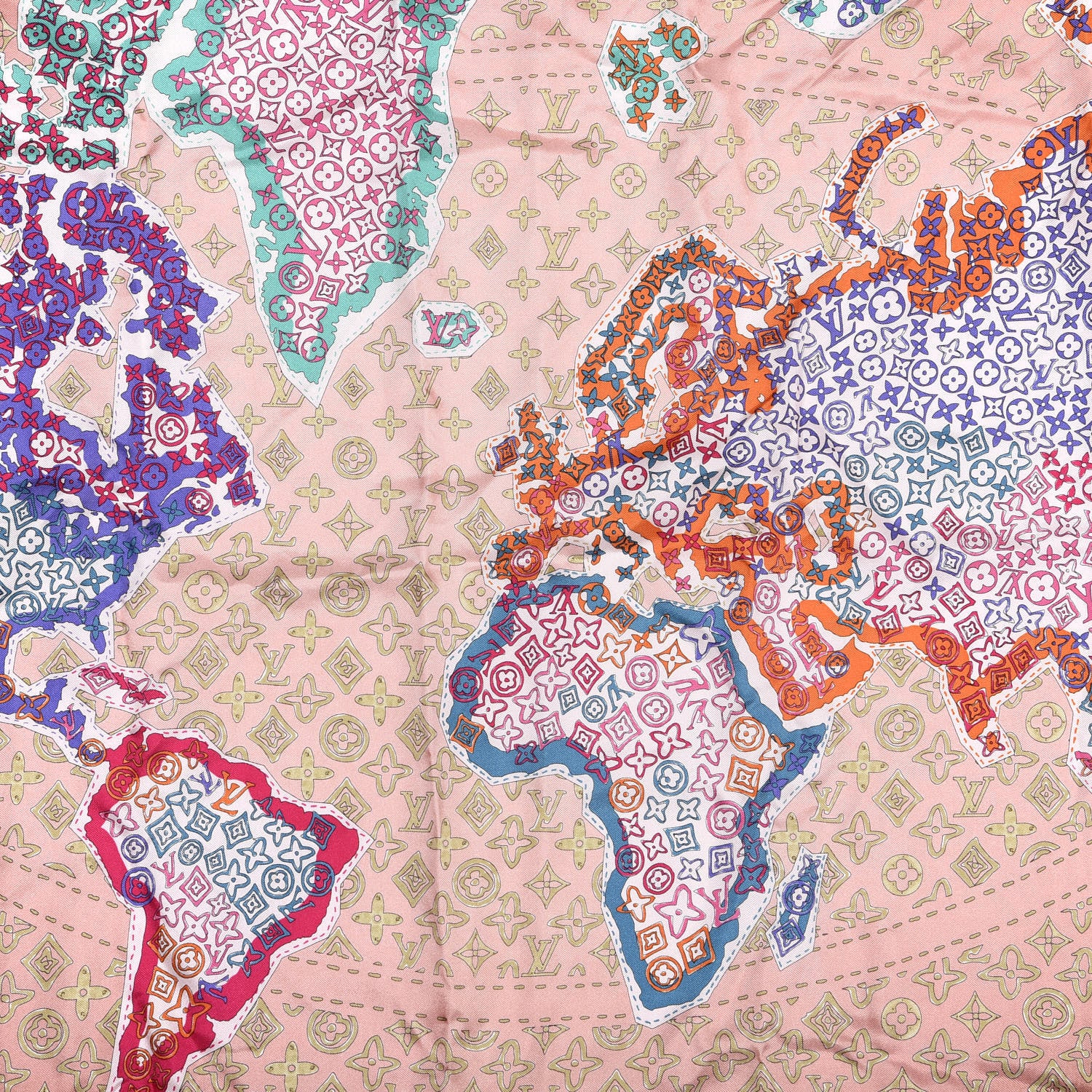 Louis Vuitton Silk World Square Scarf 2 of 5