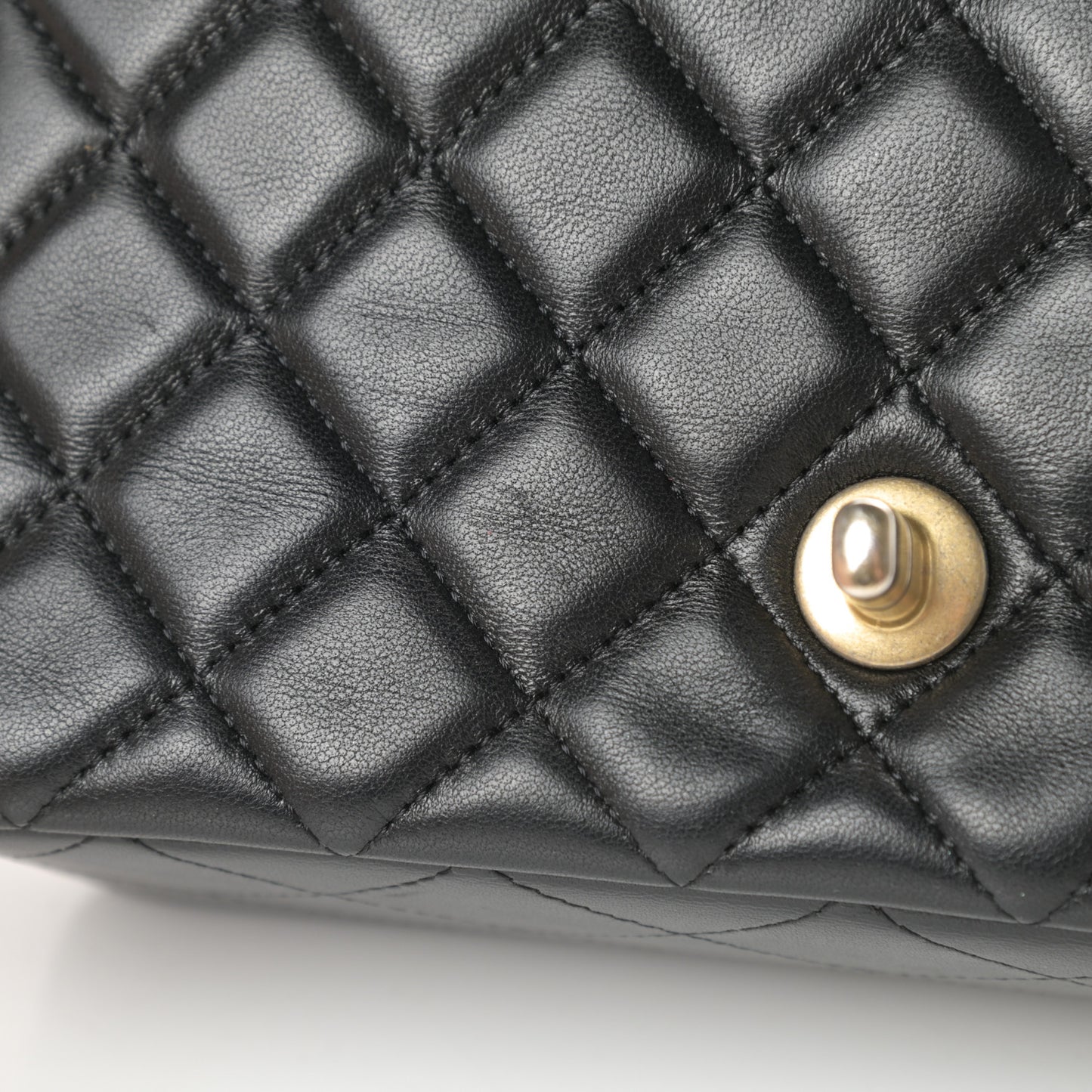 Lambskin Quilted Mini Rectangular Flap Black